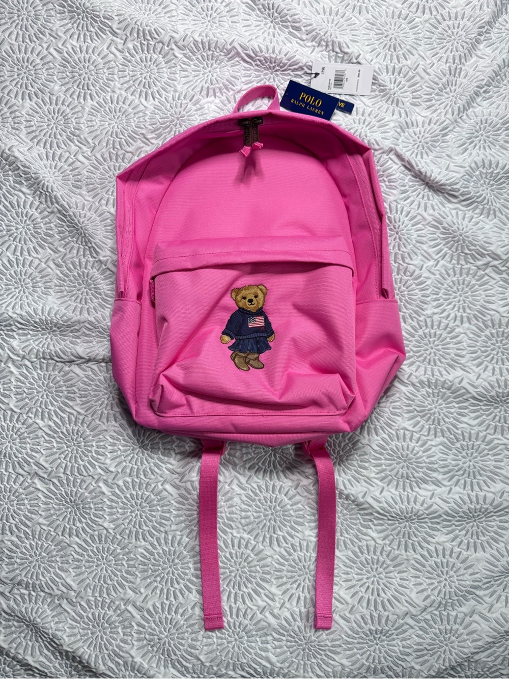Polo Ralph Lauren Polo Bear Backpack Baja Pink New